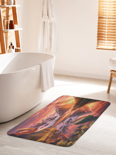 Коврик для ванной туалета JoyArty Рыбак в горах, bath_sd1046_60x100
