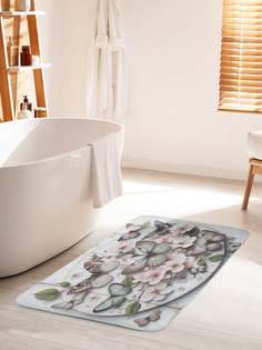 Коврик для ванной туалета JoyArty Цветочные бабочки, bath_sd1160_60x100