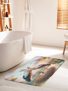 Коврик для ванной туалета JoyArty Семейство аистов, bath_430037_60x100