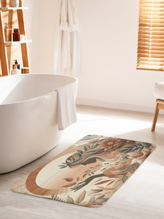 Коврик для ванной туалета JoyArty Девушка в цветах, bath_429994_60x100