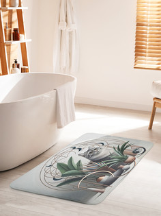 Коврик для ванной туалета JoyArty Кот в растениях, bath_429891_60x100