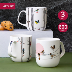 Кружка APOLLO genio Chito Basalto 3 шт 600 мл
