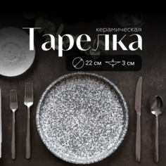 Тарелка сервирочная для вторых блюд ZDK Paste Collection, серый, D22см