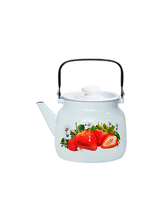 Чайник для плиты Лысьвенские эмали Сочная клубника эмалированный, 3,5 л