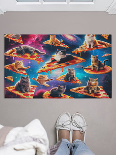 Коврик придверный JoyArty Пицца котики, door_sd1426