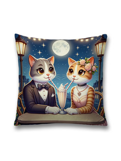 Наволочка декоративная JoyArty Кошачья романтика 45х45, sl_429885