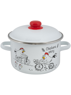 Кастрюля эмалированная ALAT Home с крышкой, 4 л