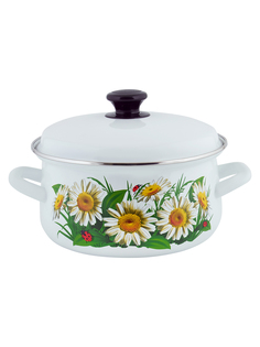 Кастрюля эмалированная ALAT Home с крышкой, 2 л