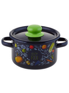 Кастрюля эмалированная ALAT Home Healthy food, с крышкой, 1,5 л