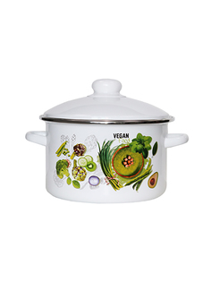 Кастрюля эмалированная Эмаль Веган, с крышкой, 4 л