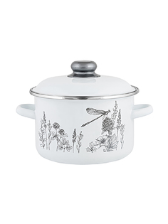 Кастрюля эмалированная Appetite FLORA-2, с крышкой, 4 л