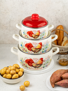 Набор кастрюль Metrot Золотой петушок с крышками 170648