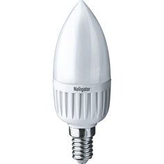 Лампа светодиодная Navigator Свеча, E27, C37, 7 Вт, 4000 K, холодный свет