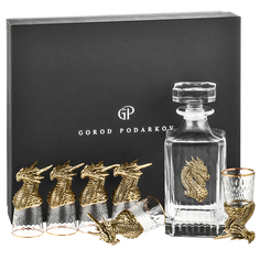 Набор Город подарков Штоф Дракон и 6 стопок-перевертышей Дракон 13000582