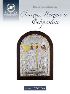 Икона Аргента Святых Петра и Февронии 17,5*22,5