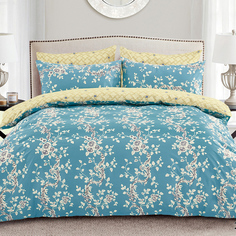 Плед Cleo 1,5 спальный Pure Cotton с рисунком наволочки 70х70,