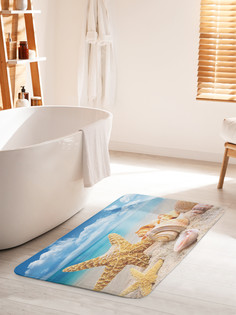 Коврик для ванной туалета JoyArty Морская звезда и ракушки, bath_4271_60x100
