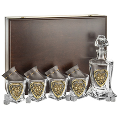 Набор Штоф и 4 бокала для виски Город подарков Георгий Победоносец