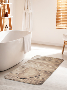 Коврик для ванной туалета JoyArty Деревянное сердце, bath_43452_60x100