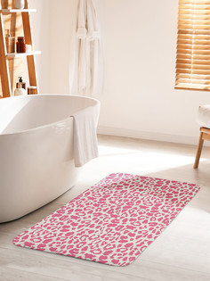 Коврик для ванной туалета JoyArty Розовый леопард, bath_420015_60x100