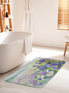 Коврик для ванной туалета JoyArty Акварельные ирисы, bath_103200_60x100