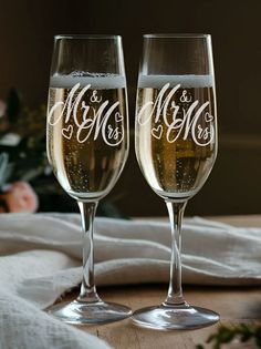 Бокал для шампанского LaserGlass свадебные Мистер и Миссис