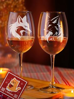 Бокалы LaserGlass с гравировкой Лиса