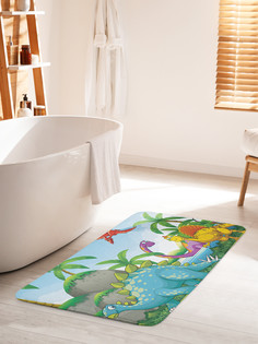 Коврик для ванной туалета JoyArty Динозавры на водопое, bath_12664_60x100