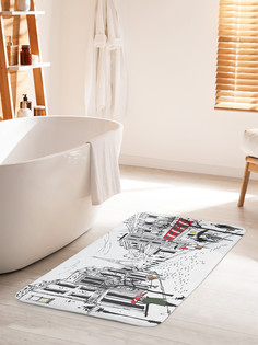 Коврик для ванной туалета JoyArty Дождливый париж, bath_14713_60x100