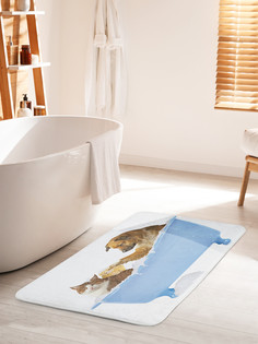 Коврик для ванной туалета JoyArty Кот и пес в ванной, bath_15568_60x100
