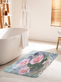 Коврик для ванной туалета JoyArty Розы и бисер, bath_16630_60x100