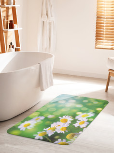 Коврик для ванной туалета JoyArty Милые ромашки, bath_30348_60x100