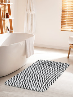 Коврик для ванной туалета JoyArty Черно-белые зигзаги, bath_31041_60x100