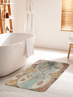 Коврик для ванной туалета JoyArty Круглая карта мира, bath_31152_60x100