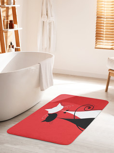 Коврик для ванной туалета JoyArty Кошачье свидание, bath_33480_60x100