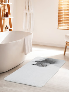 Коврик для ванной туалета JoyArty Монохромная рысь, bath_35767_60x100
