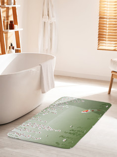 Коврик для ванной туалета JoyArty Сакура над карпом, bath_38747_60x100