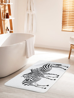 Коврик для ванной туалета JoyArty Зебры в обнимку, bath_65158_60x100
