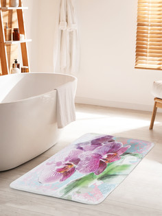 Коврик для ванной туалета JoyArty Акварельные орхидеи, bath_75899_60x100