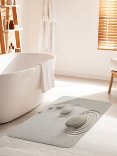 Коврик для ванной туалета JoyArty Круги под камнями, bath_91608_60x100