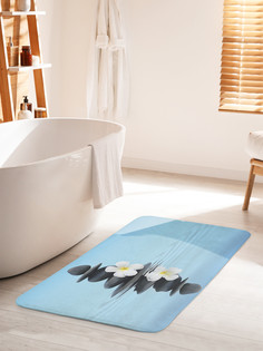 Коврик для ванной туалета JoyArty Каменная пирамидка и цветок, bath_91619_60x100