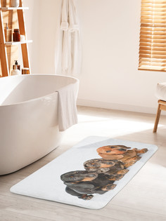 Коврик для ванной туалета JoyArty Дружные таксы, bath_92467_60x100