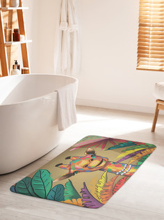 Коврик для ванной туалета JoyArty Разноцветный жираф, bath_385250_60x100