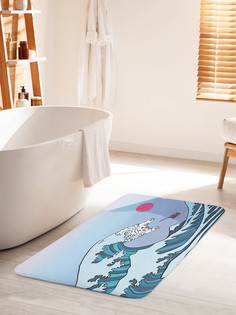Коврик для ванной туалета JoyArty Кот на волне, bath_385302_60x100