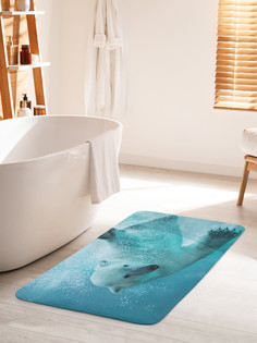 Коврик для ванной туалета JoyArty Плавающий медведь, bath_4493_60x100
