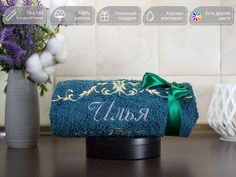 Полотенце махровое D-vibe с вышивкой Илья 70х140 хлопок