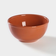 Салатник Ломоносовская керамика, глинка, 1 л, диаметр 18 см, цвет коричневый