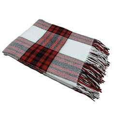 Плед VLADI Palermo 140х200 см, бело-красный, шерсть