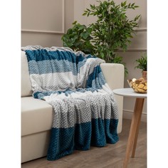 Плед TexRepublic TF FNJPs BL 2022 голубой евро 200 х 220 см