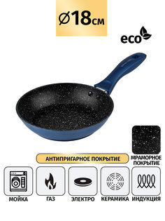 Сковорода Royalty Line 18 см индукционная без крышки синяя
